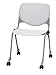 KFI Seating Poly Stack Chair with Casters and Perforated White Seat and Light Grey Back