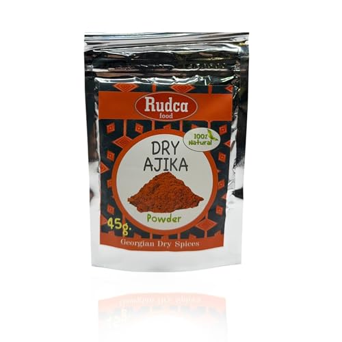 Rudca Food Dry Adjika, Georgian Traditional Seasoning Powder, All-Natural Spice Blend, Gluten Free, Garlic & Deeply Aromatic & Savory, GMO Free, 45 gr.
