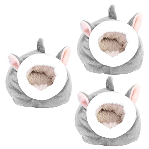 balacoo 3pcs Hamster Cotton Nest Cozy Sleeping Bag for Pets Light Grey Warm Bed Easy to Wash Soft Material for Comfortable Daily Activities
