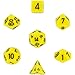 Chessex Dice: Polyhedral 7-Die Opaque Dice Set - Yellow with Black