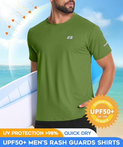 Boyzn Men's UPF 50+ Sun Protection Swim Shirts - Quick Dry Lightweight Rash Guard Beach Swim Tee for Surfing Swimming Fishing - Image 4