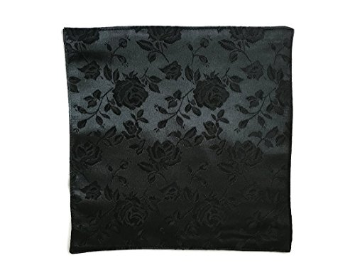 Holiday Bow Ties Mens Pocket Square Rose Satin Jacquard, Black, Men’s (Mens, Black) #TOP1