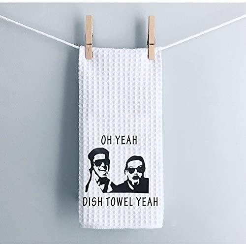 Wcgxko Funny Music Pun Decorative Flour Sack Dish Towel Oh Yeah Dish Towel Yeah Kitchen Towels Tea Towel (Dish Towel Yeah) #TOP3
