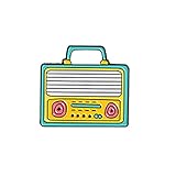  Tragbare Cartoon Recorder Emaille Pin Button Grid Vertikale Audio-Übertragung TV Rucksack Stoff Abzeichen Schmuck Revers Brosche Geschenk