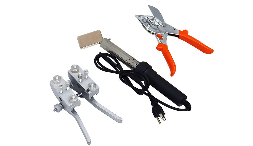 PreAsion 110V PU Round Belt Welding Machine PU Round Belt Welder Butt Machine Scissor+Soldering Iron+Hot Melt Machine Clamp Polyurethane Belt Welder