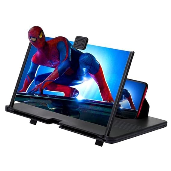3D HD Screen Magnifier & Phone Holder for All Smartphones 8 Inch Mobile Screen Expander & Amplifier with Eye Protection Foldable, Portable Phone Stand for Movies, Videos & Gaming-image-13