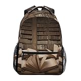 Doshine Sac à Dos de Voyage avec étagère à Livres Ouverte Vintage pour Homme, Femme, garçon, Fille et Enfant