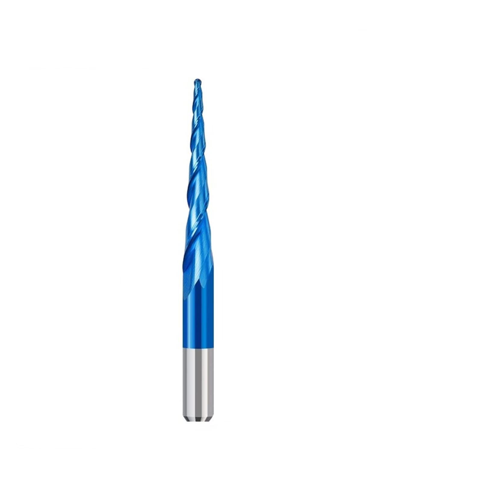 TBZOQAID 1Pcs Tapered Ball Nose Carving End Mill 2 Flute Carbide Milling Cutter R0.25-R2.0 Spiral Router Bit for Woodworking(R0.5x15xD4x50)