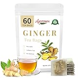 Ginger Tea Bags 60 Count - 100% Pure Extra Hot & Spicy Ginger Root | Strong...