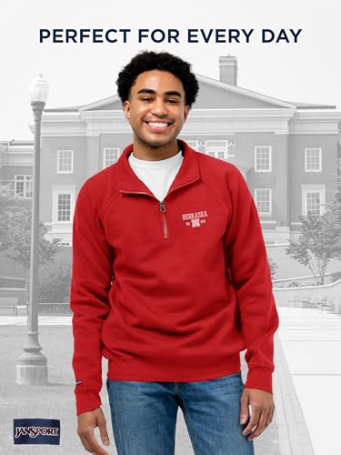 Image of JanSport Unisex Adult NCAA Officially Licensed Rival Long Sleeve Stand-Up Collar Quarter Zip Sweatshirt