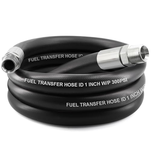 1 inch Fuel Transfer Hose 10FT Diesel Gas Pump Hoses for Farm Tank Oil Gasoline with Male NPT Swivel