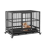 Bac amovible et grille au sol pour un nettoyage facile, portes larges à seuil bas offrant un accès aisé pour nourrir et interagir avec votre chien.