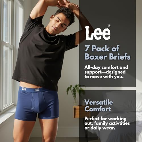 Lee Mens Underwear, 7 Pack Cotton Stretch Tagless Breat...