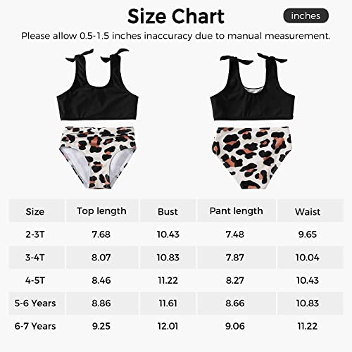 Toddler Girls Swimsuit Leopard Swimwear Kids Two Piece Bathing Suits Bowknot Bikini Set For Girls 2-7 Years #TOP7