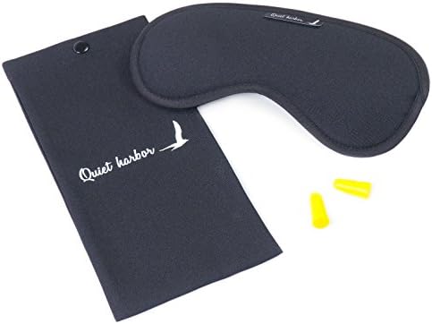 Quiet Harbor Natural Cotton Sleep Mask & Blindfold for Yoga & Travel, Super-Smooth Eye Mask with Ear Plug and Carry Pouch