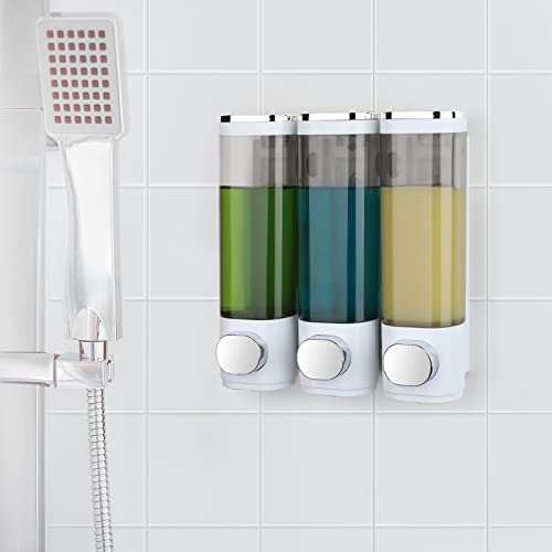 Nellyke Wall Mounted Soap Dispenser Bathroom 3 Chambers, Clear Liquid Shower Soap Dispenser，Shampoo And Conditioner Dispenser For Shower Wall #TOP6