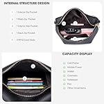 Kleine Damen Umhängetaschen,Elegant Bauchtasche Damen,Umhängetasche aus Veganes PU Leder,Crossbody Bag Damen,RFID Blockierung Kartenschlitz Brusttasche mit Verstellbar Abnehmbar Breiter Gurt – Bild 4