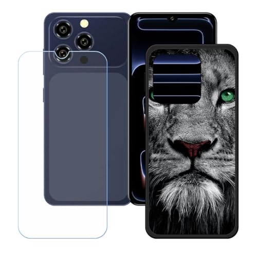 BMPNLSZ �K�p Oukitel C17 2026�p+HD�����K���X�ɓK�����ėpTPU�P�[�X�A�V���J�Q���P�[�X�o���p�[�ی�o�b�N�P�[�X-Oukitel C17 2026�p�ɓK����9�d�x�X�N���C�u�h�~�X�N���[���v���e�N�^(6,52") - WZ13