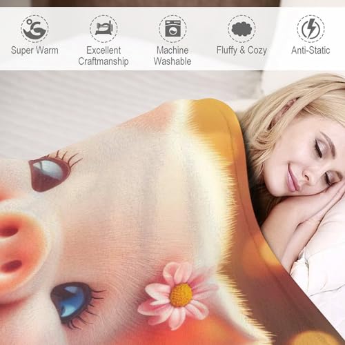 Manta de franela de cerdo para sofá cama de microfibra mullida y cálida 100x130 cm 6