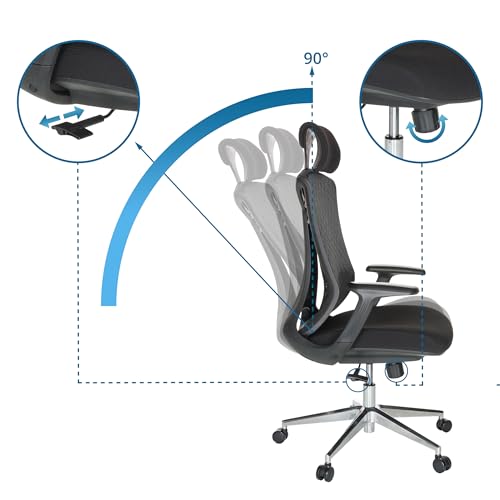 Chaise de bureau noire pour télétravail confortable et productif