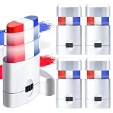 4 Pack Red White Blue Face Paint, USA Flag Color Stripe Stick, Patriotic Face Body Painting for Sports Parties, 4th of July, Parades Accessories, Memory Day, Halloween Cosplay Makeup for Kids Adults