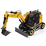 SHINESIGNAL Excavator Toy, 1:50 Diecast Realistic Construction Vehicle with Movable Metal Arm, Durable Rubber...