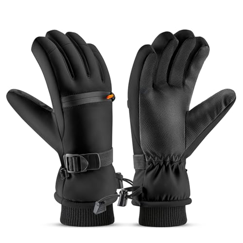 GEERYZHE de Ski Imperméables en Coton, Résistants au Froid jusqu'à -40 °F, Compatibles avec écran Tactile, Chauds Antidérapants pour Le Ski, Le Snowboard et Les Déplacements Hivernaux (XL)