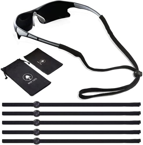 Mini Tree 5 PCS Sports Eyeglass Strap Sunglasses Lanyard Adjustable Non-Slip Eyewear Retainer Glass Cord for Running Camping Reading Outdoor