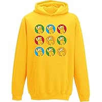 Pudsey Hoodie, Spotty Day Bear Boys Girls Pullover, Charity Top, Unisex Hood Top (Yellow, 9 Years)
