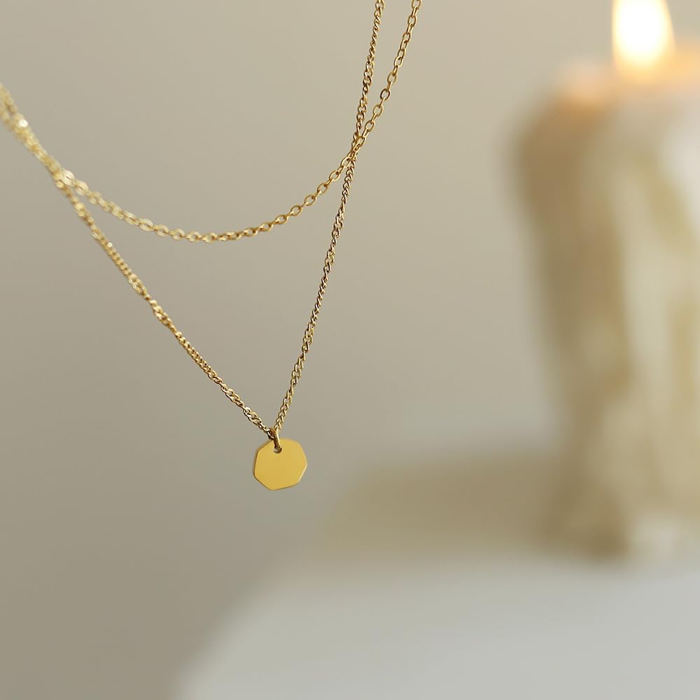 Amazon | [VERSLEH] 18金ネックレス レディース 2連 人気 K18