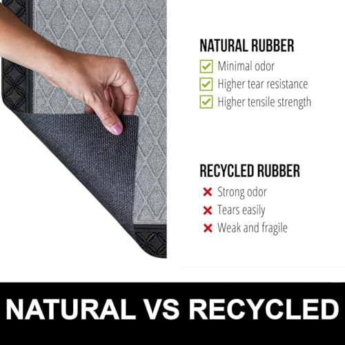 Image of Luxe Home Door Mats for Home mat Solid Grey Rectangular, Waterproof, Low Profile All-Purpose Entrance Rug with Anti-Slip Rubber Backing for Indoor and Outdoor Use (45cm x 75cm, Pc 1)