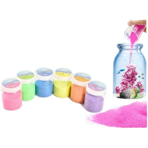 XIAOHONG 12 Pack Magic Sand, 4lbs - Atlantis Sand, Fantastic Sand Never Gets Wet Magic Sand - Amazing Hydrophobic Space Sand,Colored Play Sand Toys for Kids & Adults - 6 Colors Cover