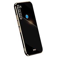 Topme Custodia In Silicone Per Redmi Note 8T - Cover Con Bordo Dorato, Antishock, Blu Navy - 2
