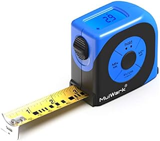 MulWark 16ft Digital Tape Measure, Large LCD Digital Display with Backlight, Feet/Inch/Metric Unit