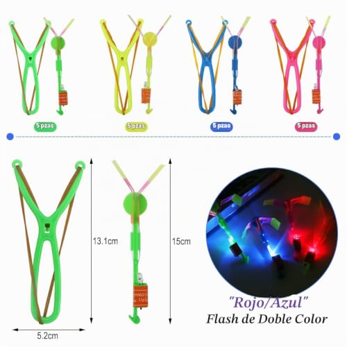 Miniatura 2 de Helicóptero Vuelo Juguete, 20 Piezas Led Tirachinas Niños Luminosos, Juguetes Voladores Iluminados Para Juegos Aire Libre Como Regalos Cumpleaños Para Niños