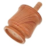 JOINPAYA 乳棒クラッシャーとスパイス粉砕用乳鉢セット PP製ボウルとニンニククラッシャー 精密粉砕対応のキッチン調理用具セット 木目調 1