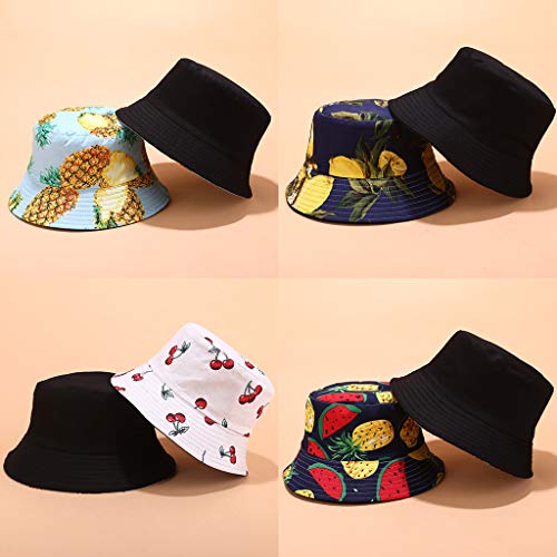 Chapéu bucket – Chapéu de verão reversível embalável – Chapéu de pescador colorido tropical com esta