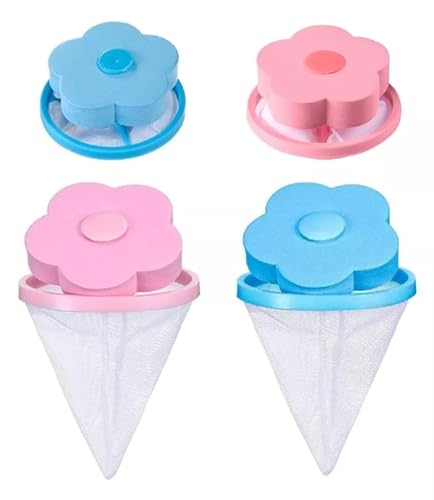 Filtro Coletor Pega Pelos Fiapo Papa Bolinha Lavadora Kit com 4 Lavanderia
