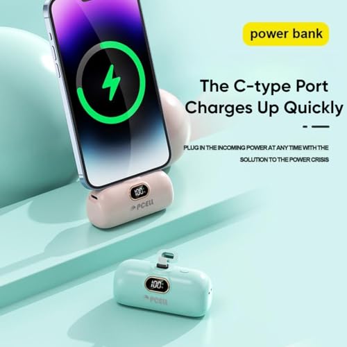 Image of Powerpod 5000mAh 22.5W Fast Charging Nano Powerbank, in-Built Type C Input /Output Pin, Type C PD Output, LED Battery Indicator, Compatible with Type C Smartphone, iPhone (Matte Black)