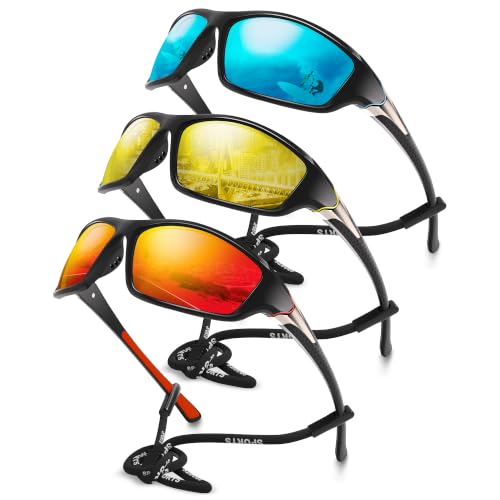 Foliful Polarized Sports Wrap Around Sunglasses Men Fishing Running Golf