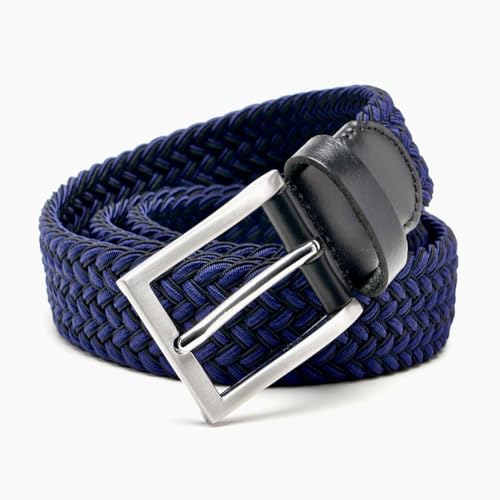 Image of Men's Stretch Braided Elastic Woven Canvas Golf Belt, multicolor,1 3 /8 inch