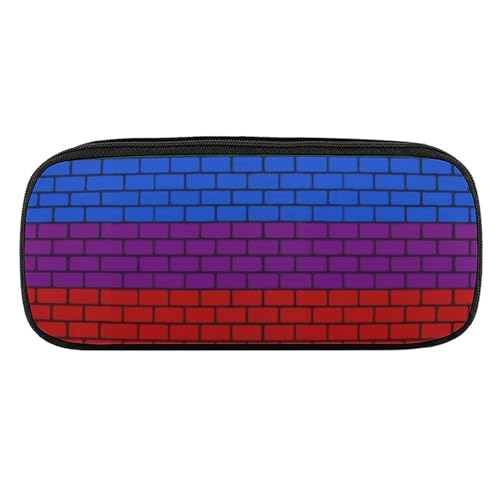 ペンケース 筆箱 大容量 軽量 レインボーフラッグ Color Brick Block 筆入れ ふでばこ ペンポーチ 多機能 コンパクト シンプル おしゃれ 中小学生 高校生 女の子 男の子
