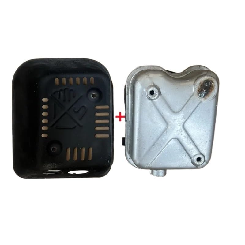 Conjunto de silenciador o silenciador para ROBIN para SUBARU EX13 EX17 EX21 6HP 7HP MOTOR de 4 tiempos/silenciador de escape de motores Piezas de jardín (Color : MUFFLER AND COVER)