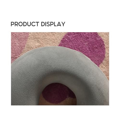 Image of MINISO Travel Pillow Neck Pillow, Inflatable Travel Pillow Adjustable 100% Memory Foam Neck Support Pillow for Travelling, Sleeping, Napping Suits for Airplane, Car, Home & Office (Grey)