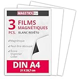 panneau magnétique voiture Quantité : 3, Taille : DIN A4 (297 x 210 mm), Épaisseur : 0,85 mm