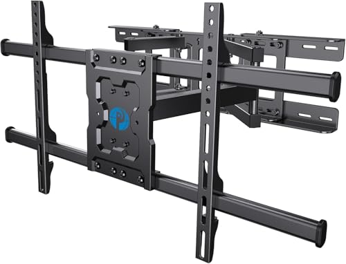 24 Inch Full Motion TV Wall Mount for Most 37 50 55 65 75-84 Inch TVs, Articulating Arms with Swivel Tilt Rotation Flat Curved, Extension to Wood Stud up to 132lbs Max VESA 600x400mm by Pipishell by Pipishell - Used condition - US$38.99
