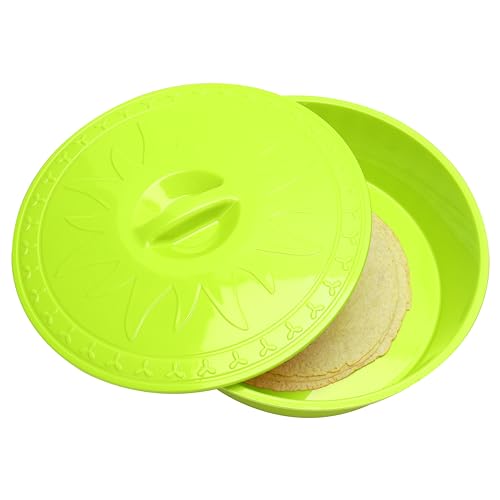Viotiin Green Taco Warmer & Plates Combo Set, Comes with a 12-inch Tortilla Container and 4 Pcs Taco Plates, Taco Bar Serving Set for a Party & Taco Tuesday, BPA-Free, Dishwasher Safe