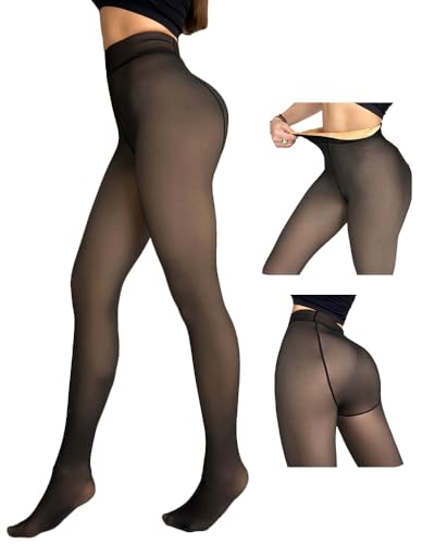 Collants thermiques épais en polaire femme à taille haute élastique
