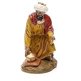 santon roi mage gaspard  Roi Mage Gaspard résine Peinte 10 cm Gamme M. Landi