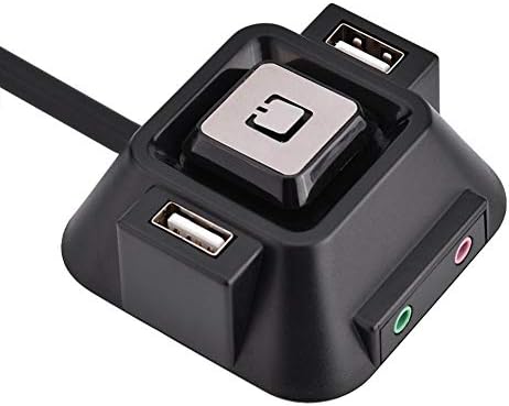 Lazmin Desktop PC Switch,Desktop PC case Switch Dual USB Ports Power Supply Supplies on/Off Reset Push Button Audio Microphone Port, Desktop PC Button